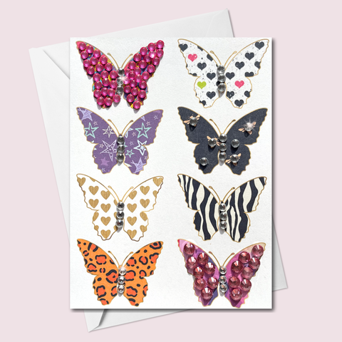Animal Print Butterfly Greeting Card