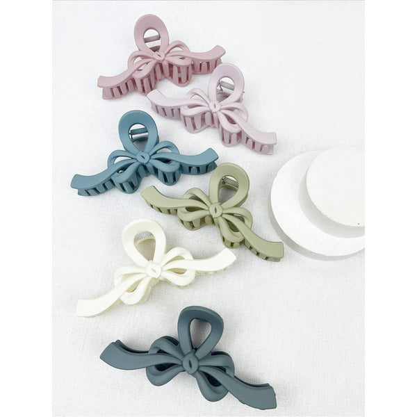 Knotted Bow Soft Tone Matte Hair Claw