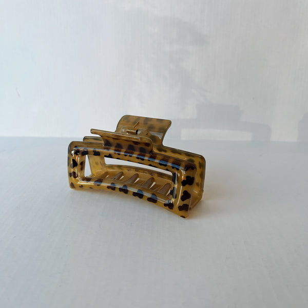 Leopard Cut Out Rectangle Hair Clips