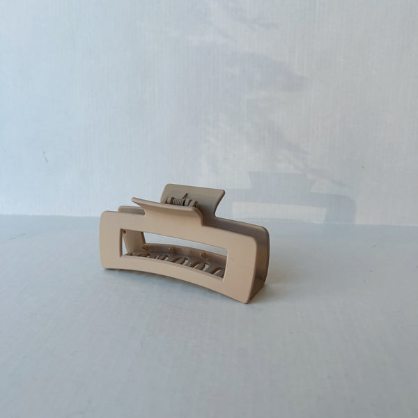 Neutral Color Matte Cut Out Rectangle Hair Claw, Sold Separately