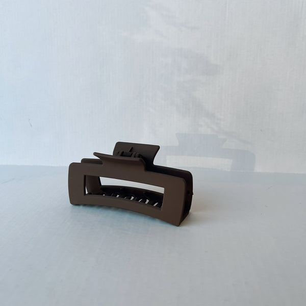 Neutral Color Matte Cut Out Rectangle Hair Claw, Sold Separately