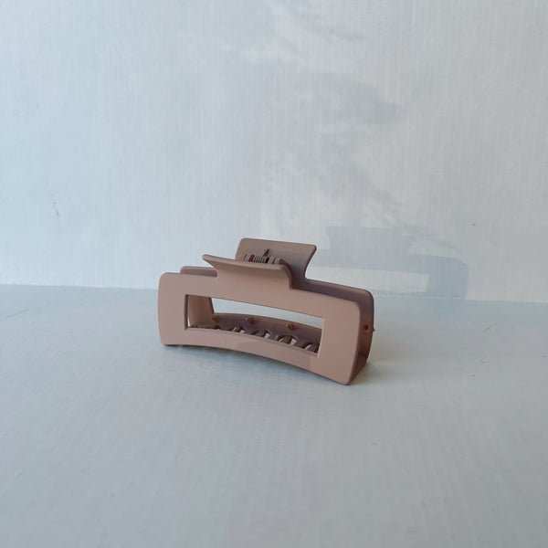 Neutral Color Matte Cut Out Rectangle Hair Claw, Sold Separately