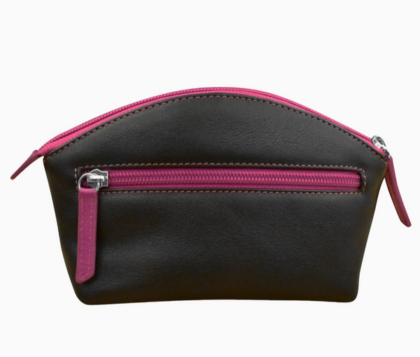 Leather Double Heart Cosmetic Case