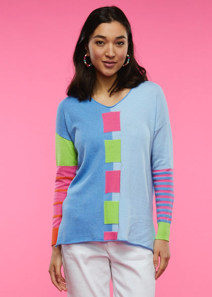 Blue Squares Sweater