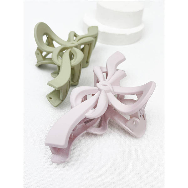 Knotted Bow Soft Tone Matte Hair Claw