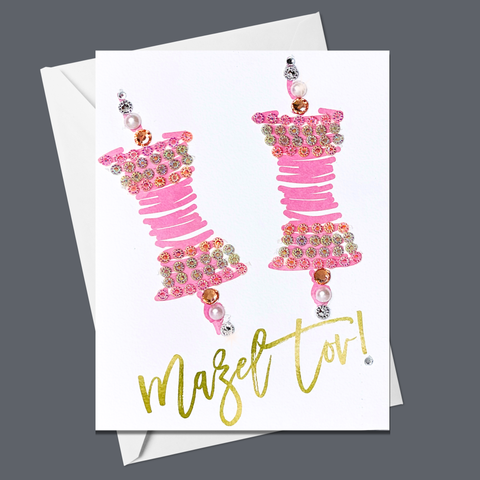 Mazel Tov Bar/Bat Mitzvah - Pink Torah Scroll