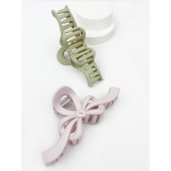 Knotted Bow Soft Tone Matte Hair Claw