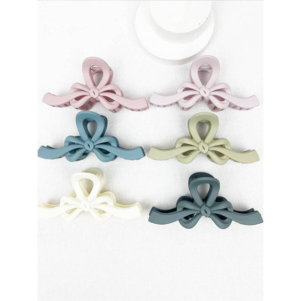 Knotted Bow Soft Tone Matte Hair Claw