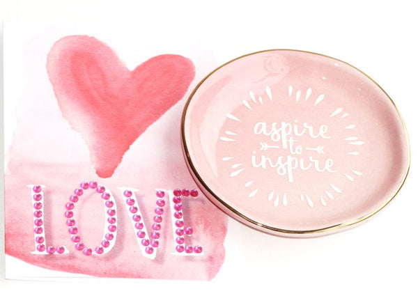 Love Card with Trinket dish 'Aspire to Inspire'