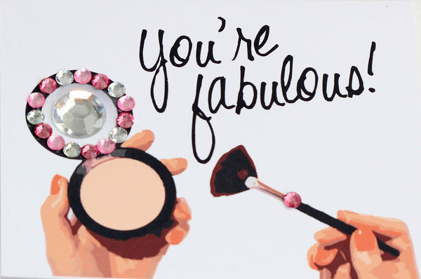 You're Fabulous with stones in makeup compact