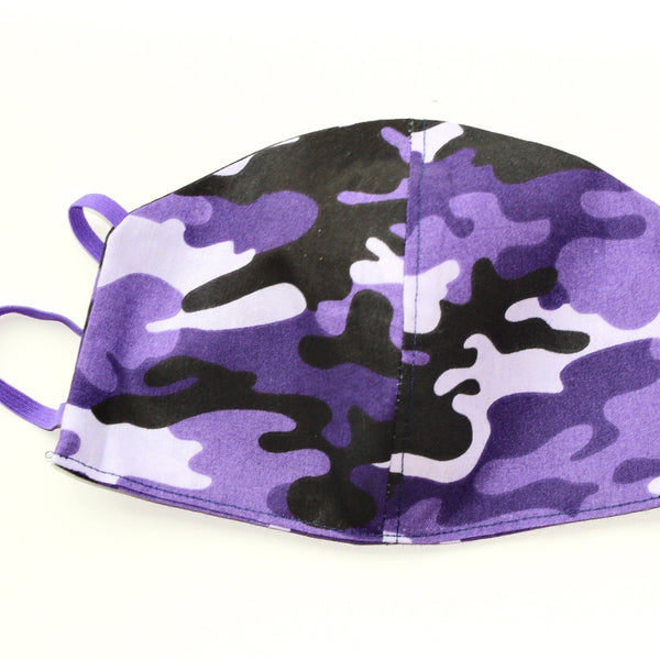 Purple Black Lavender Camouflage FaceMask