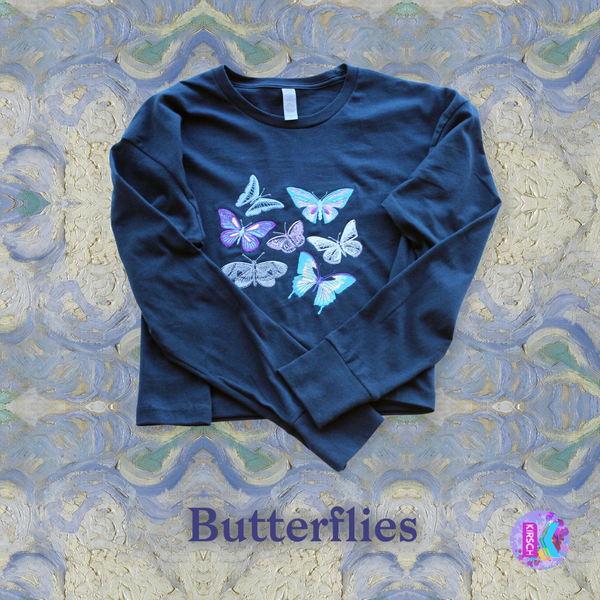 New Long Sleeved Butterfly T Shirt