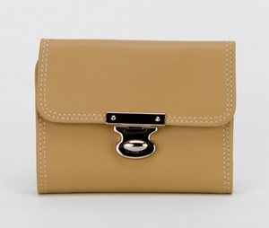 Leather Push Lock Wallet / 2 colours