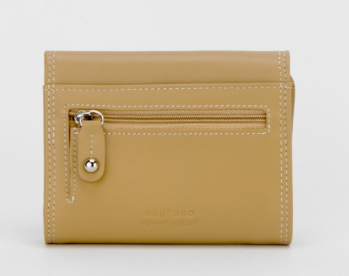 Leather Push Lock Wallet / 2 colours