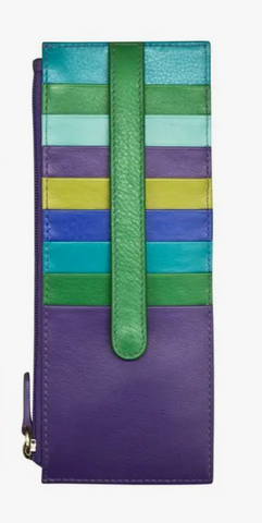 Ili Leather Card Holder with Zip Pocket
