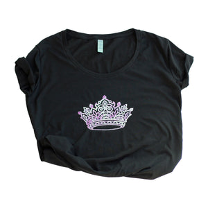 Embroidered T Shirt Princess Crown