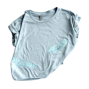 Embroidered T Shirt / Feathers
