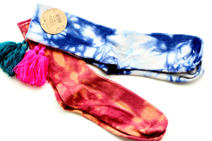 Tassel Tie-Dye Socks (2 pairs) NEW